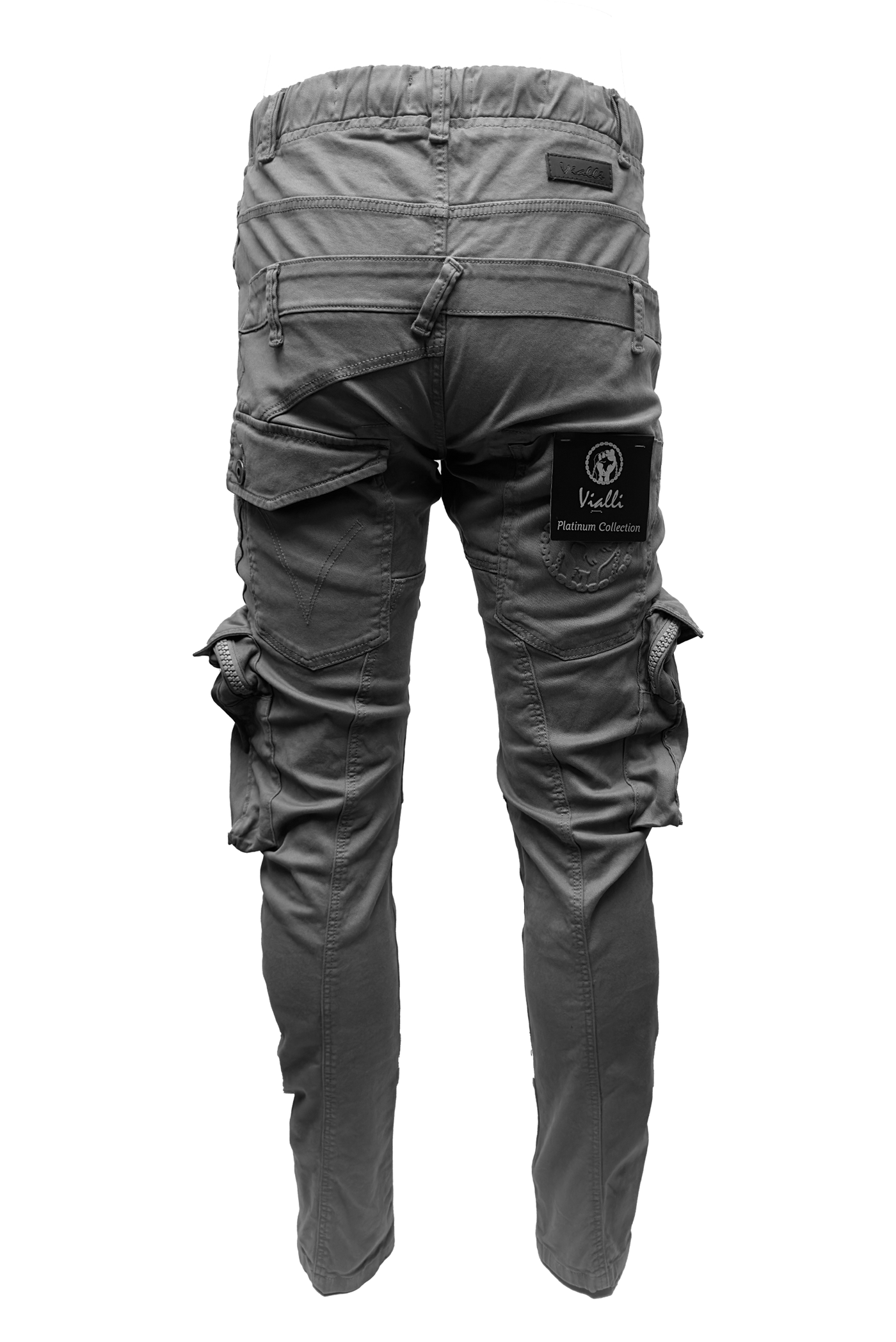 Vialli Joey Grey Cargo Pants: Platinum Collection Comfort & Style