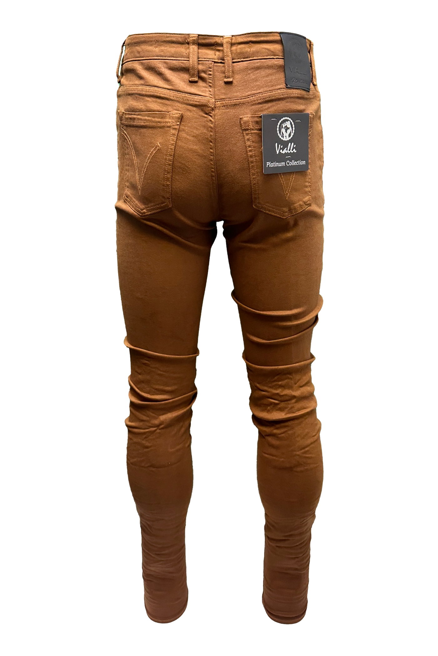 Vialli Ifello Ultra-Fit Rust Jeans: Premium Stretch Denim for Ultimate Comfort