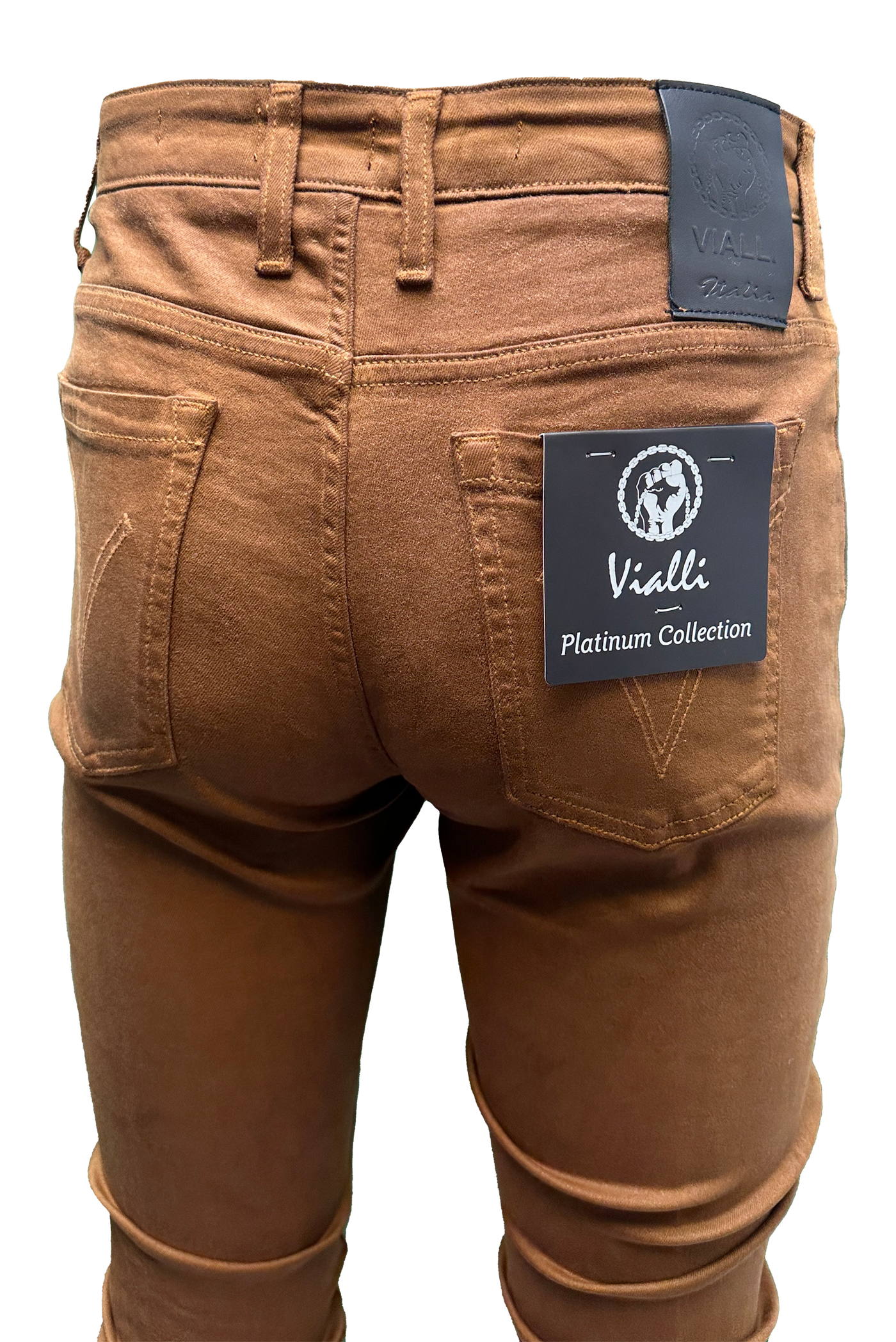 Vialli Ifello Ultra-Fit Rust Jeans: Premium Stretch Denim for Ultimate Comfort