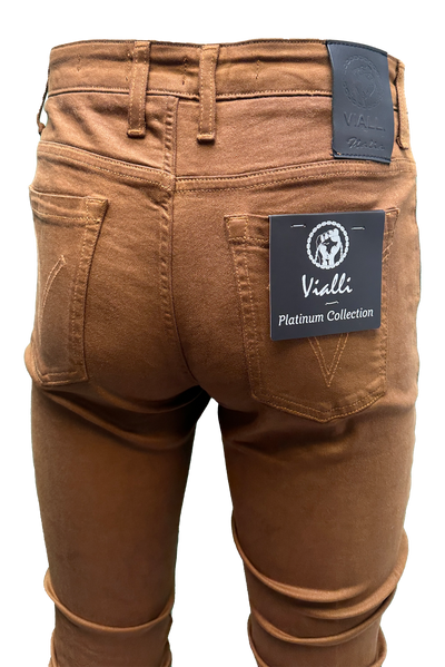 Vialli Ifello Ultra-Fit Rust Jeans: Premium Stretch Denim for Ultimate Comfort