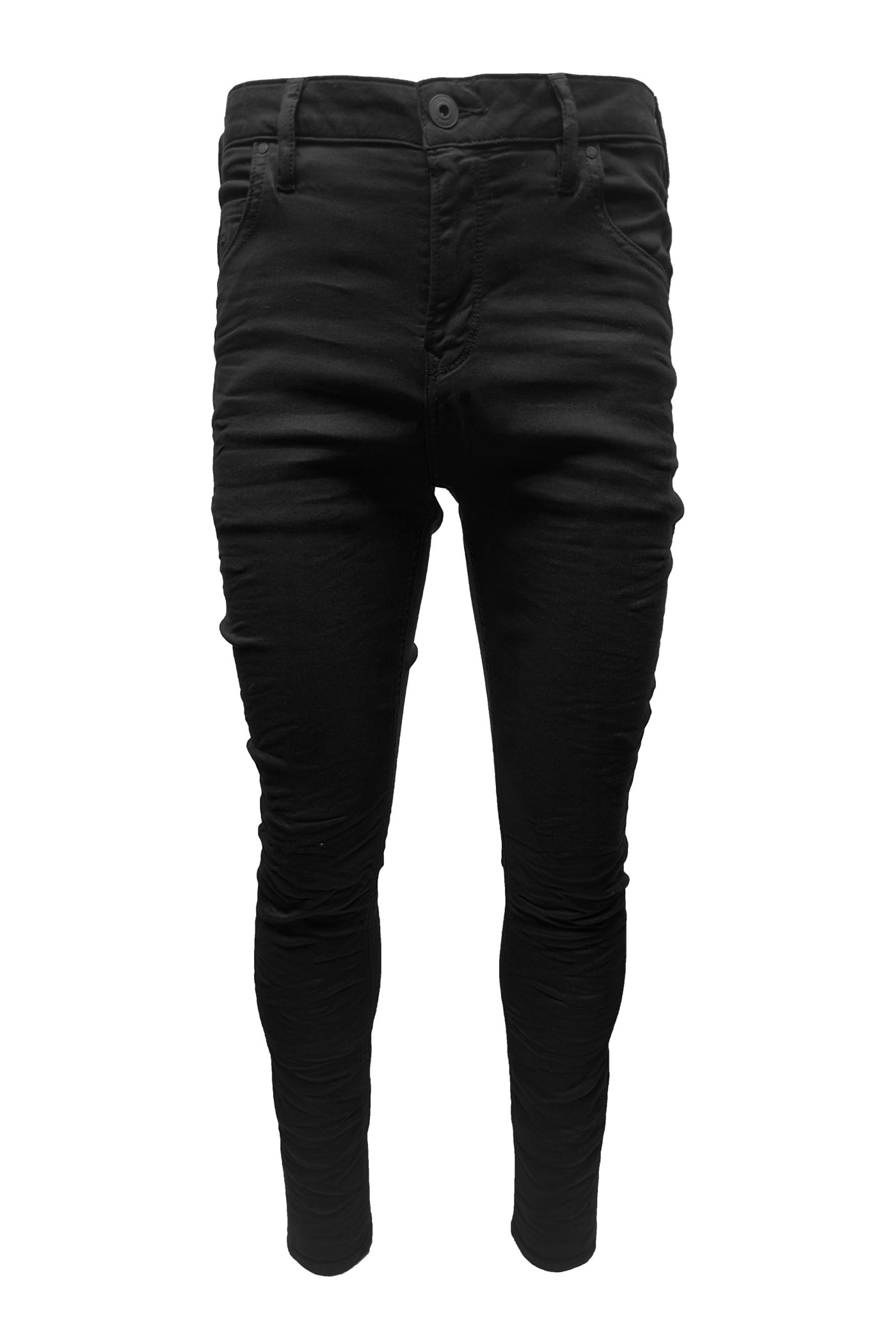 Vialli Joker Ultra-Fit Black Denim Jeans for Men with Embroidered Coin Pocket