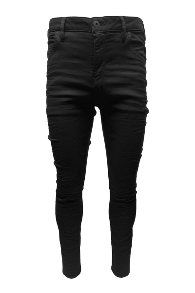 Vialli Joker Ultra-Fit Black Denim Jeans for Men with Embroidered Coin Pocket