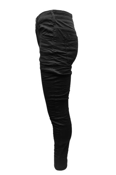 Vialli Joker Ultra-Fit Black Denim Jeans for Men with Embroidered Coin Pocket
