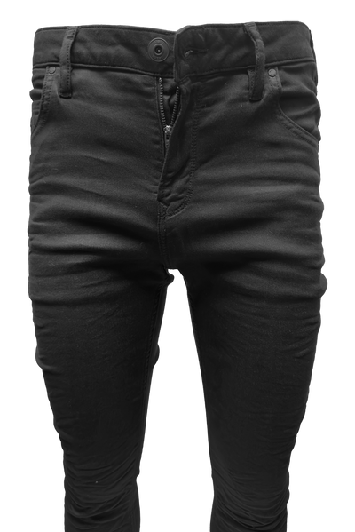 Vialli Joker Ultra-Fit Black Denim Jeans for Men with Embroidered Coin Pocket