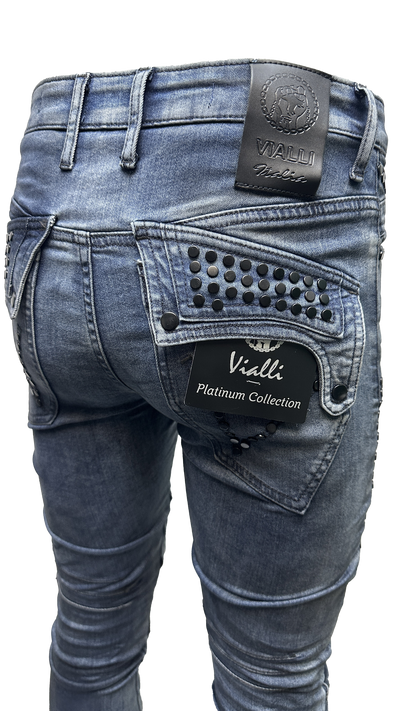 Vialli Josephine Skinny Jeans: Premium Blue Denim for Women