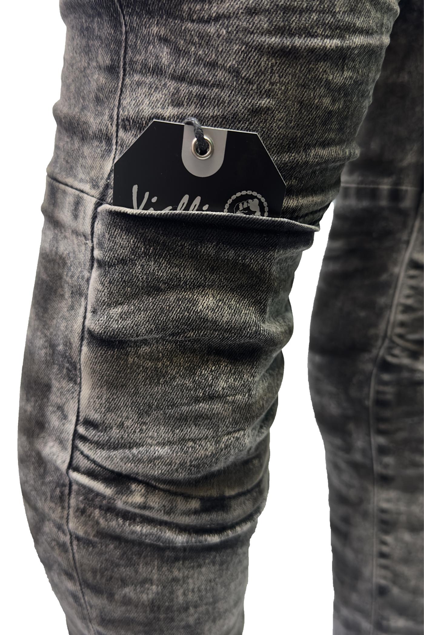 Vialli Jogganott Scheletrico Skinny Jeans: Grey Slim-Fit, Four-Pocket Design