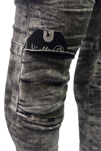 Vialli Jogganott Scheletrico Skinny Jeans: Grey Slim-Fit, Four-Pocket Design