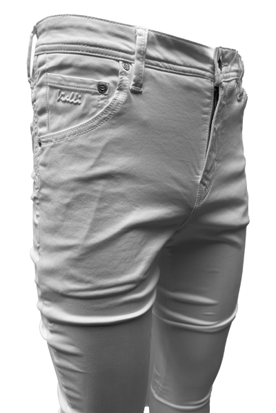 Vialli Juckichini White Ultra-Fit Jeans: Premium Cotton Blend, Four Pockets