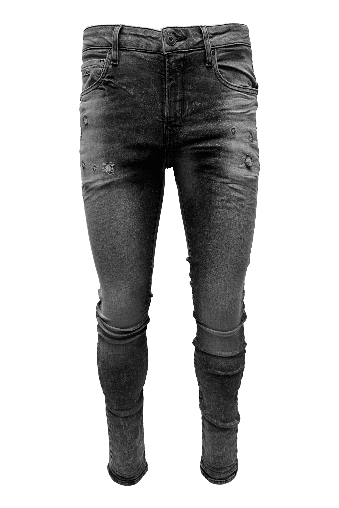 Vialli Jocavic Slim Fit Grey Jeans with Shears Detailing for Men