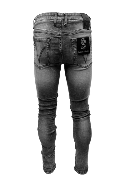 Vialli Jocavic Slim Fit Grey Jeans with Shears Detailing for Men