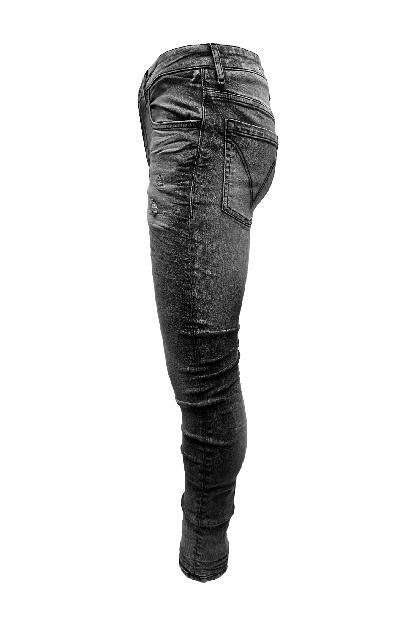 Vialli Jocavic Slim Fit Grey Jeans with Shears Detailing for Men