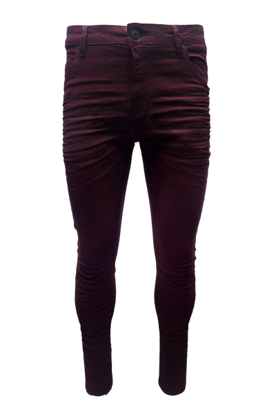 Vialli Jealous Ultra-Fit Maroon Jeans: Platinum Collection Style VJ24D47 Denim