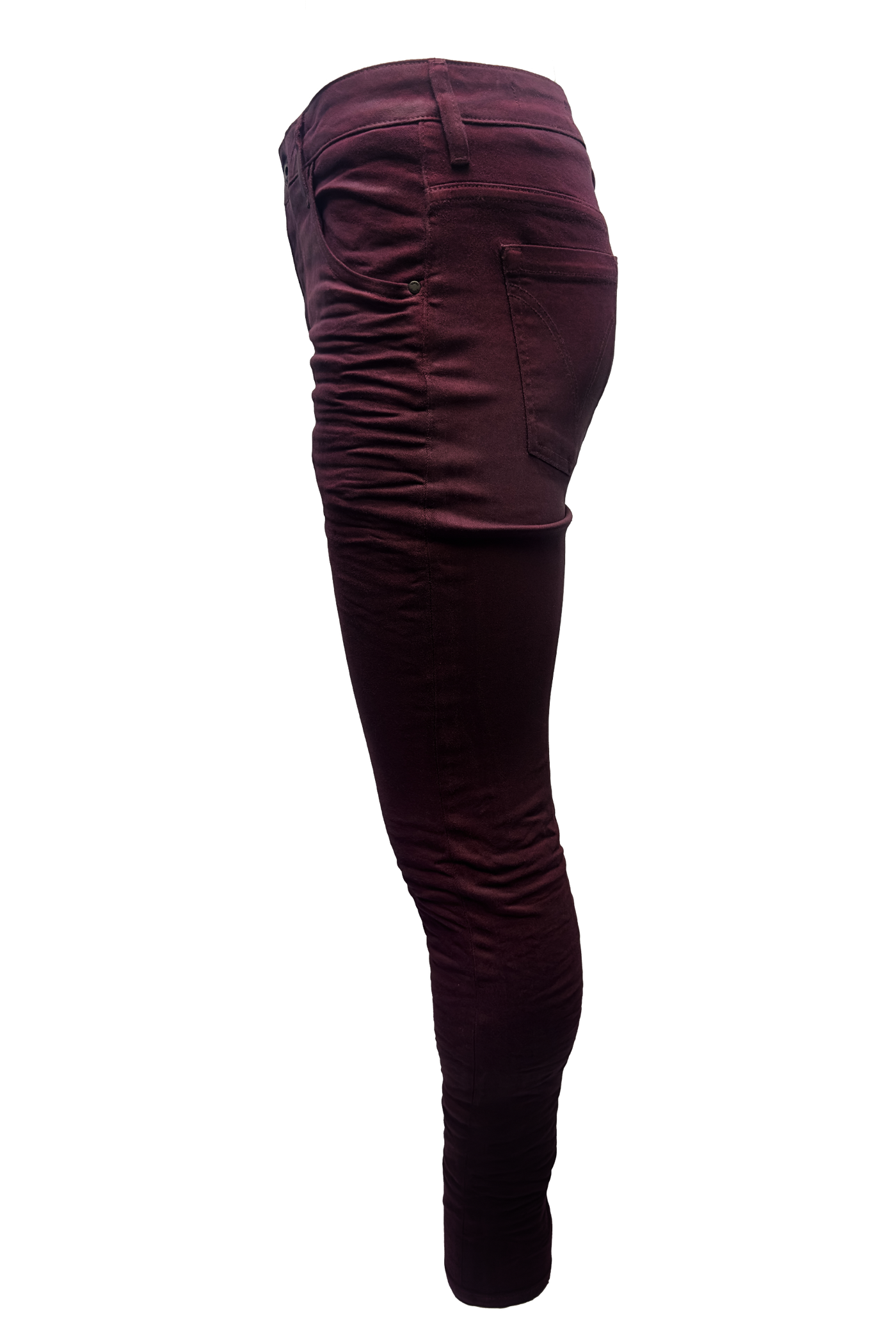 Vialli Jealous Ultra-Fit Maroon Jeans: Platinum Collection Style VJ24D47 Denim