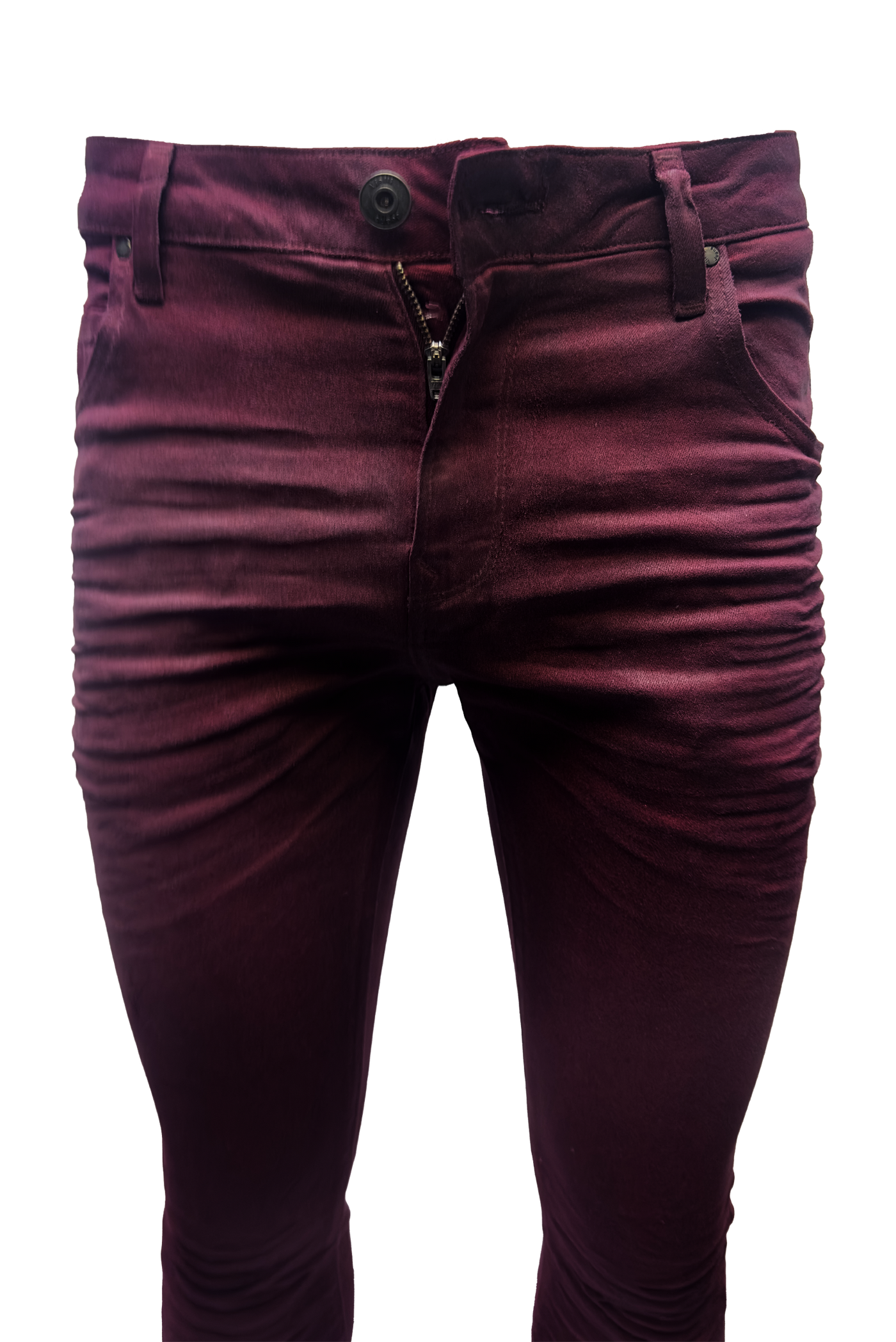 Vialli Jealous Ultra-Fit Maroon Jeans: Platinum Collection Style VJ24D47 Denim