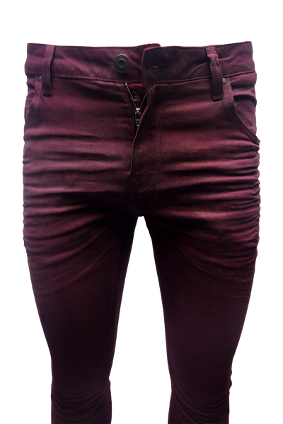 Vialli Jealous Ultra-Fit Maroon Jeans: Platinum Collection Style VJ24D47 Denim