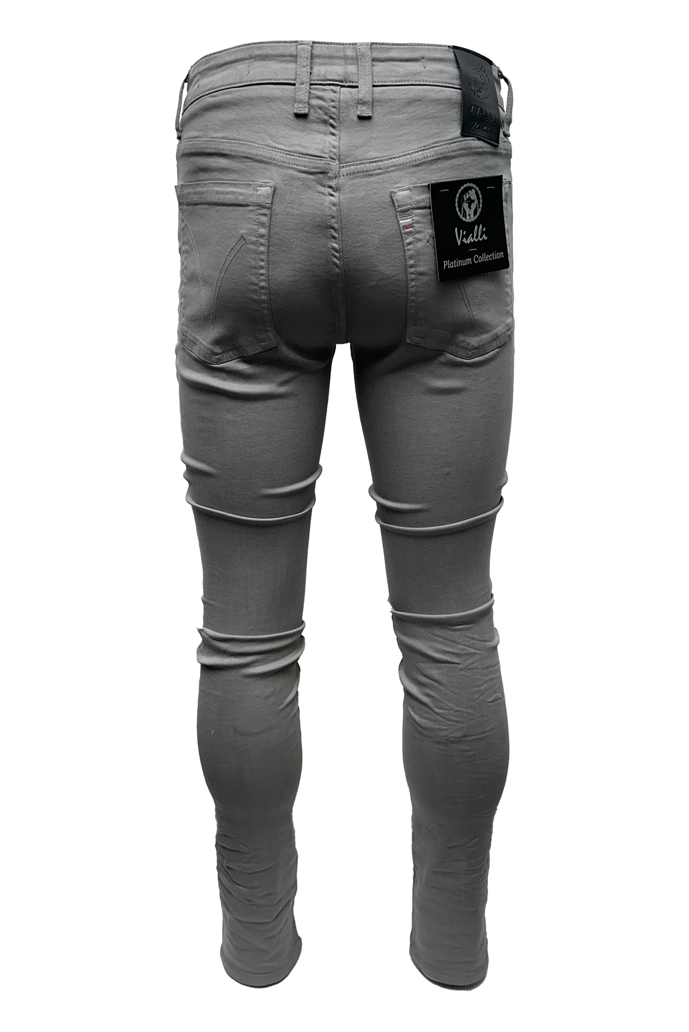Vialli Jupiter Skinny Jean: Stylish Grey Denim with Italian Stripe Detail