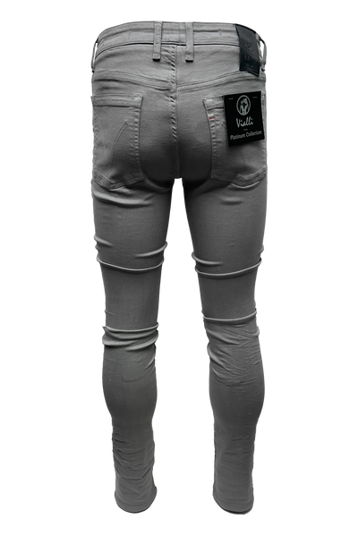 Vialli Jupiter Skinny Jean: Stylish Grey Denim with Italian Stripe Detail