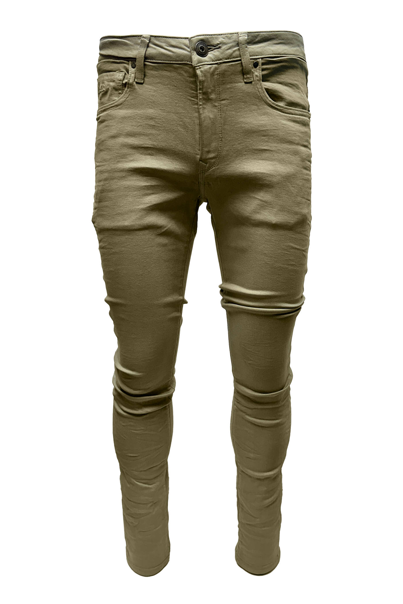 Vialli Jupieter Skinny Jean: Stylish Khaki Sage Designer Denim for Men