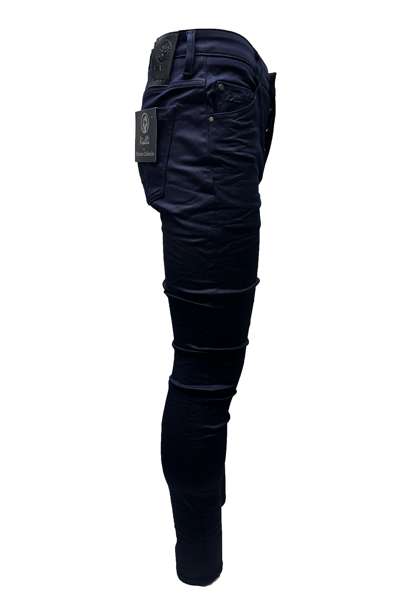 Vialli Men's Espangonzia Ultra-Fit Indigo Jeans with Signature Style