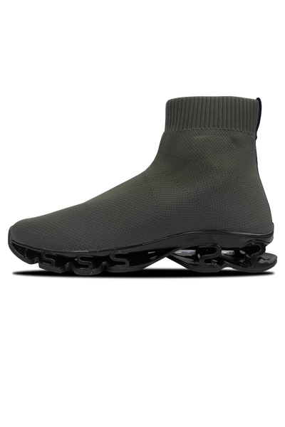 Vialli Cassimotto Mid Boot: Stylish Olive Slip-On with Bounce Sole Comfort