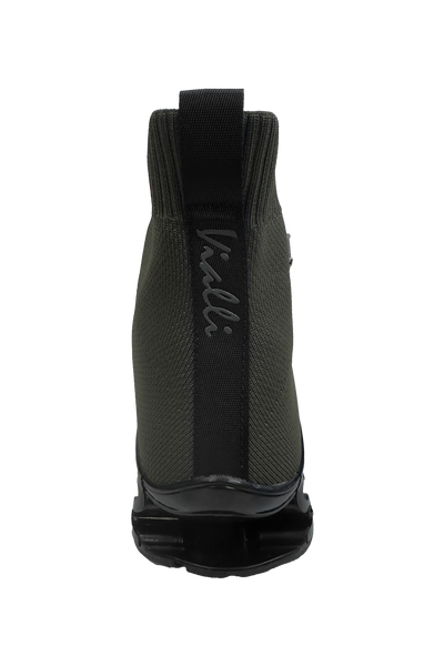 Vialli Cassimotto Mid Boot: Stylish Olive Slip-On with Bounce Sole Comfort