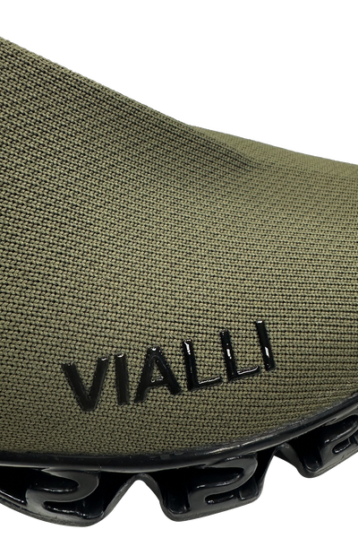 Vialli Cassimotto Mid Boot: Stylish Olive Slip-On with Bounce Sole Comfort