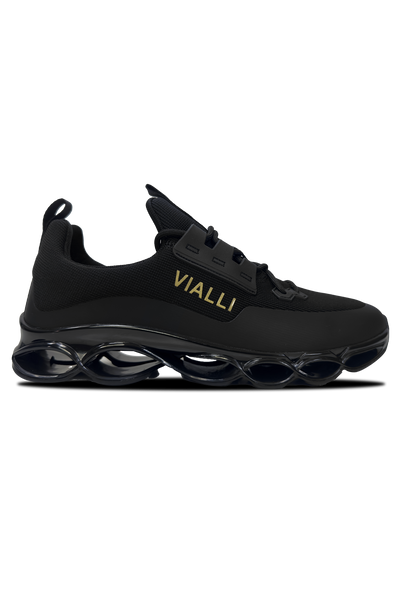 Vialli Ozzibulo Black Lace-Up Sneaker for Men, Sleek Design Comfort