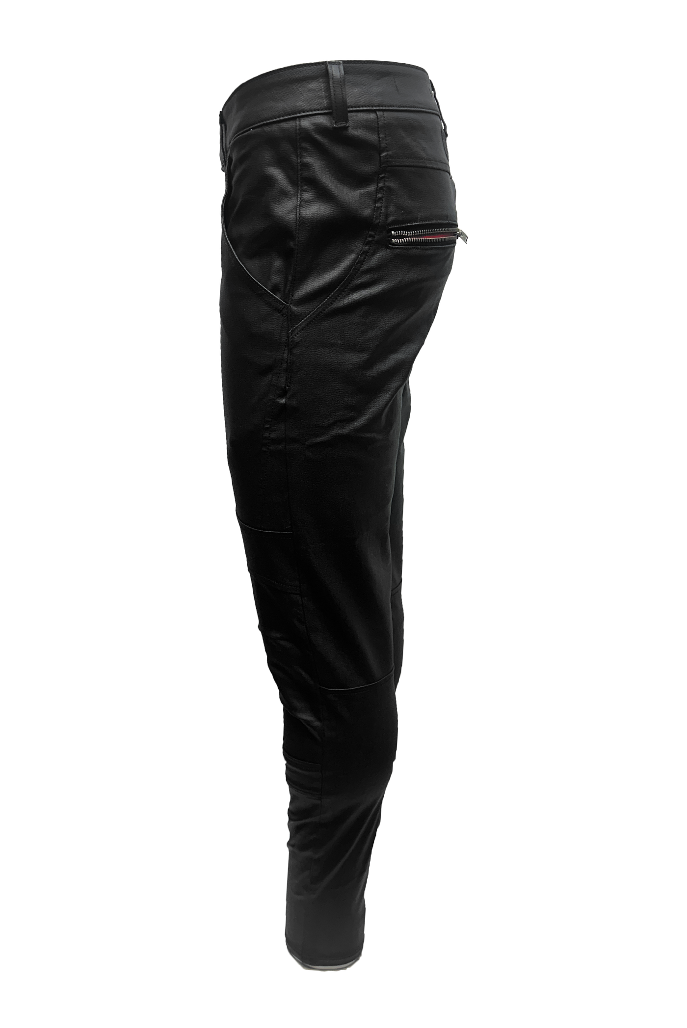 Vialli Ixrisso Wax Ultra-Fit Jeans: Sleek Modern Silhouette, Zippered Pockets, Black