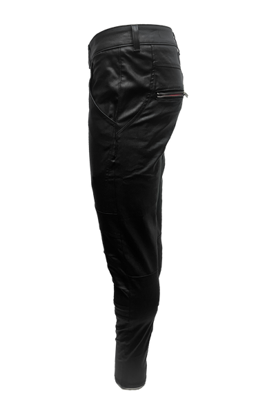 Vialli Ixrisso Wax Ultra-Fit Jeans: Sleek Modern Silhouette, Zippered Pockets, Black
