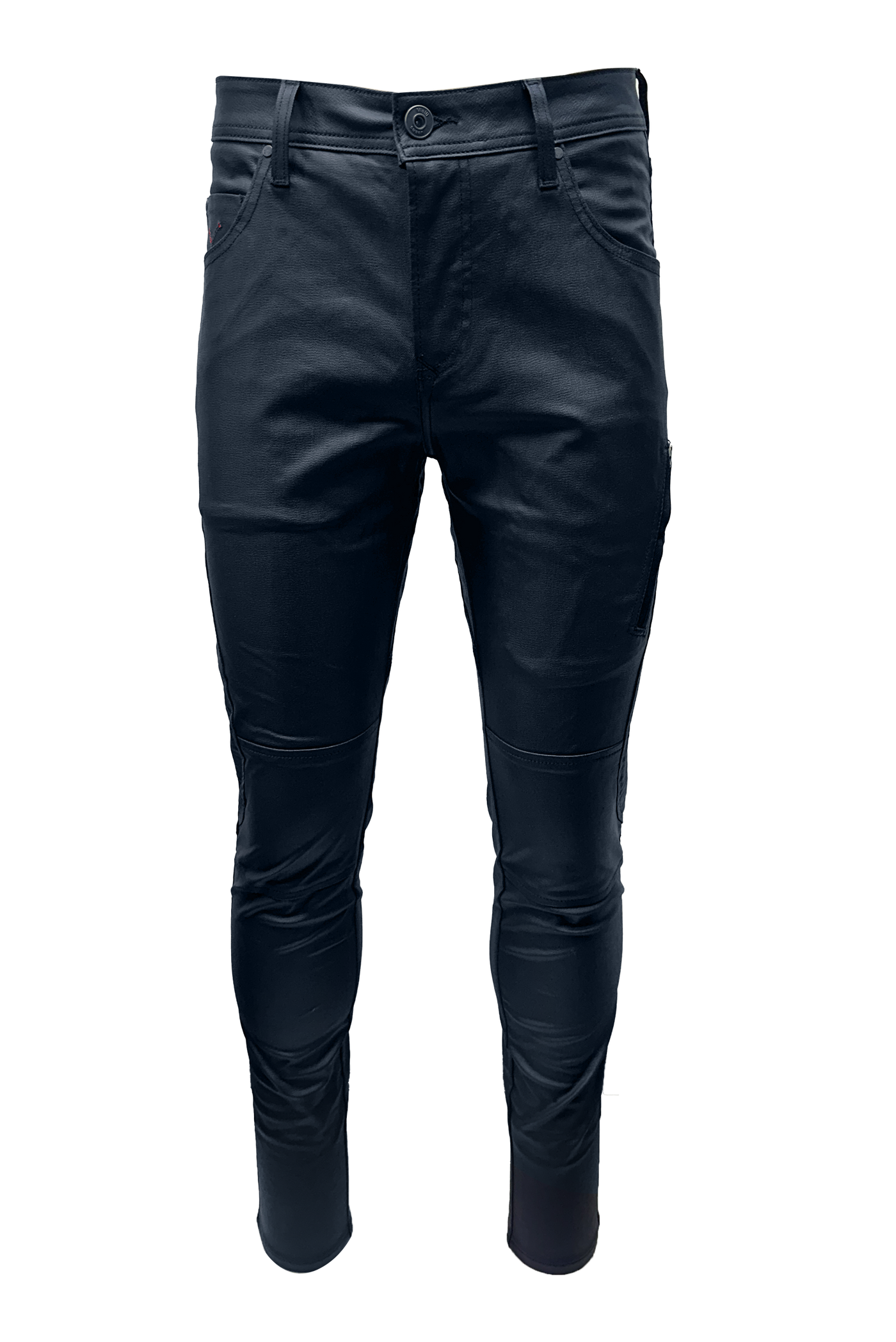 Vialli Luca Wax Ultra-Fit Jeans: Premium Blue Denim, Slim Tapered Leg