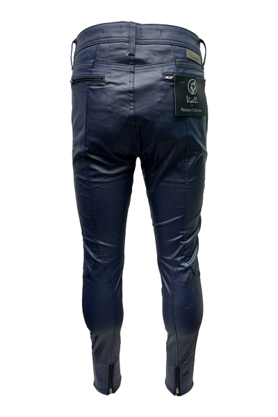 Vialli Luca Wax Ultra-Fit Jeans: Premium Blue Denim, Slim Tapered Leg