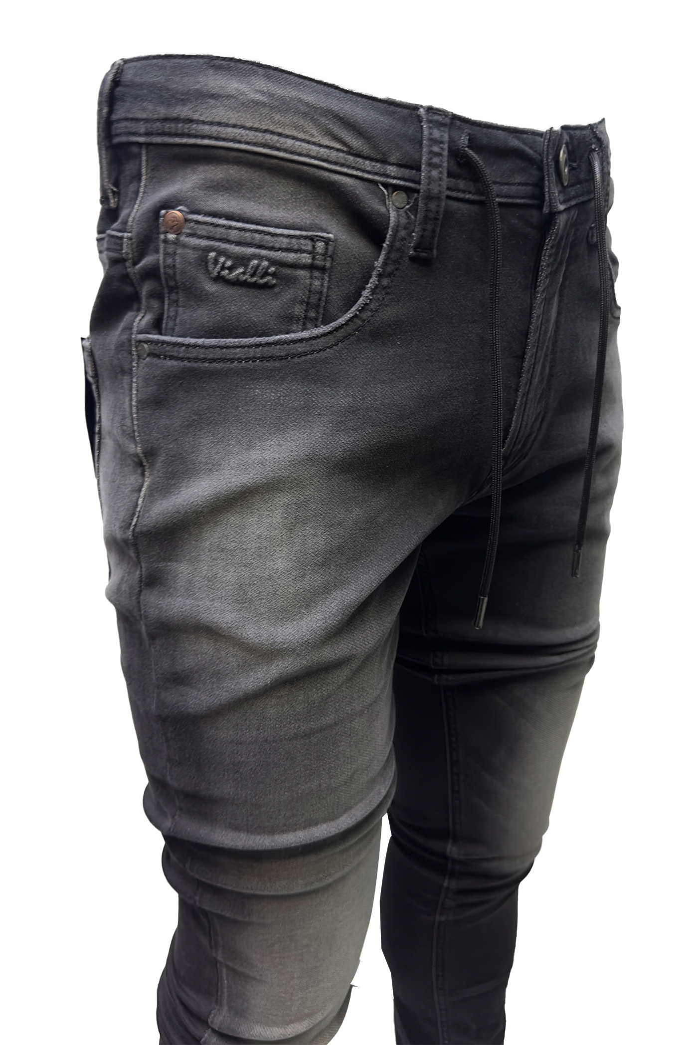 Vialli Black Strato-Fit Jeans: Premium Cotton Blend, Stylish Comfort for Men