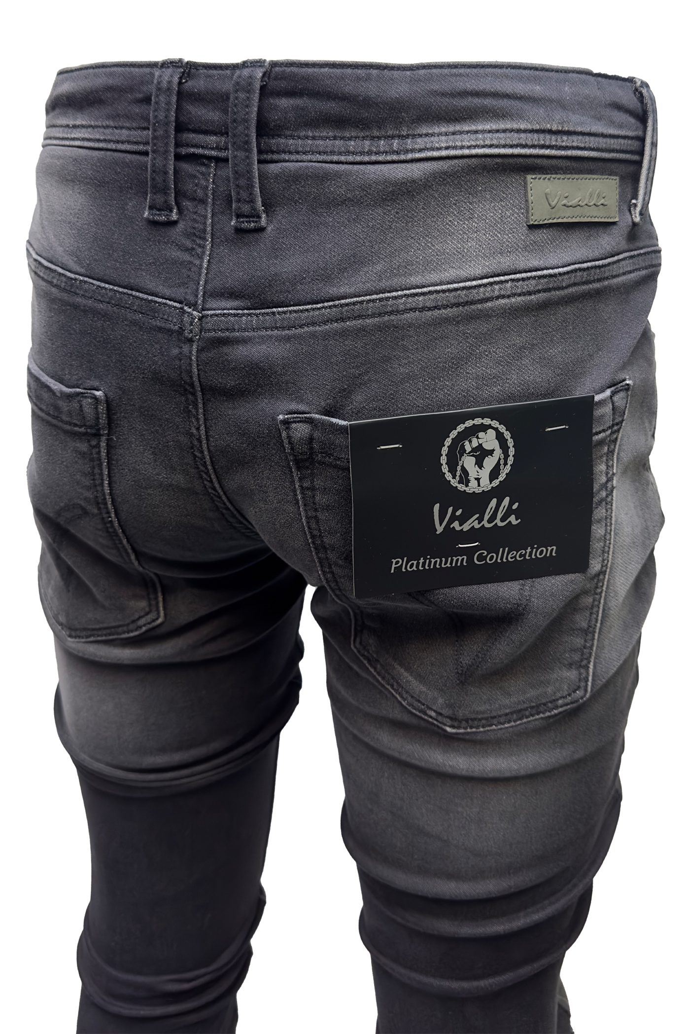 Vialli Black Strato-Fit Jeans: Premium Cotton Blend, Stylish Comfort for Men