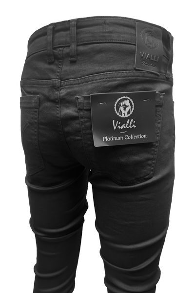 Vialli Platinum Collection Black Slim Fit Jeans - Ultimate Style and Comfort