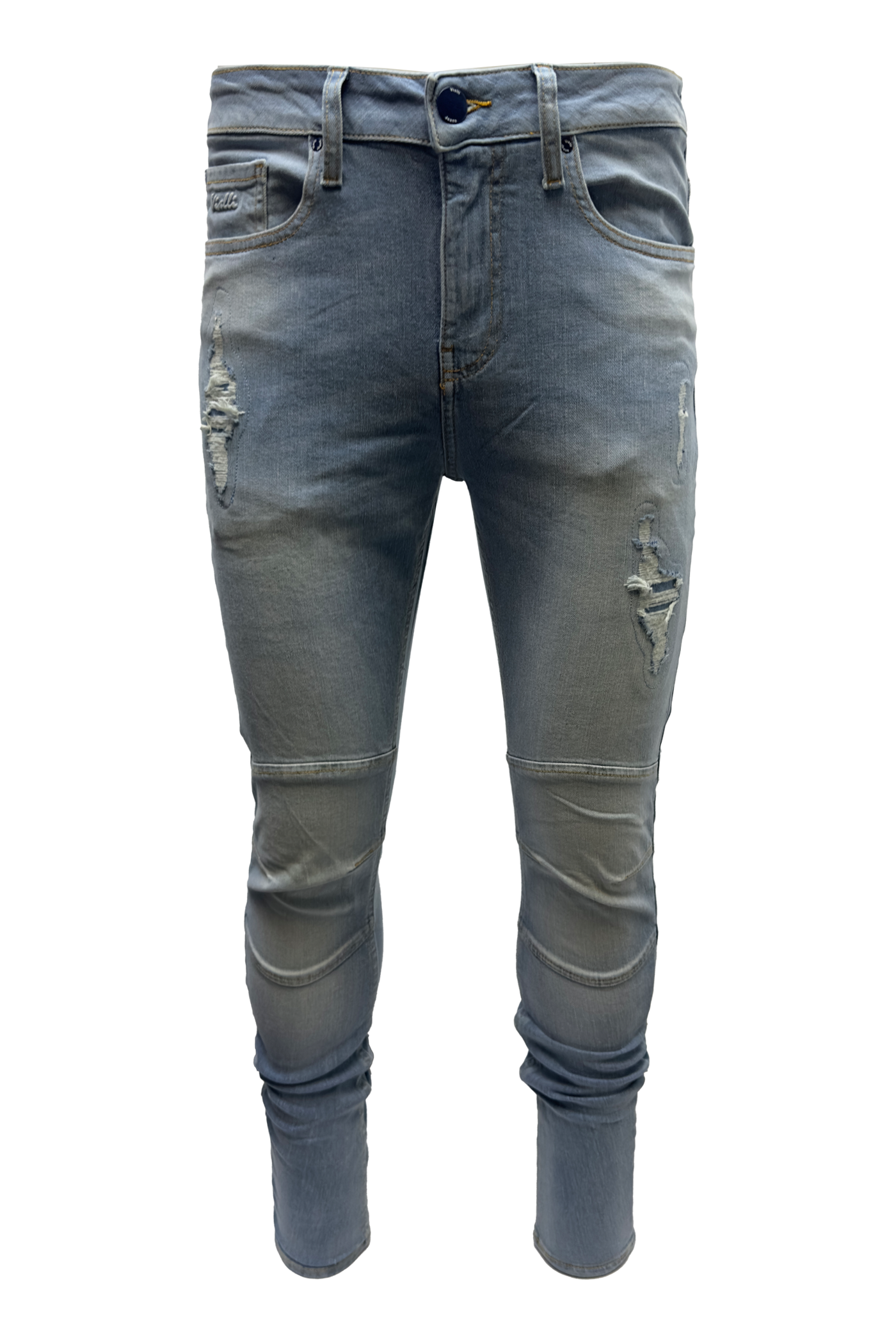 Vialli Itessarok Ultra-Fit Blue Jeans with Rips and Tears