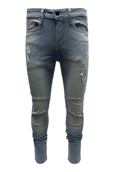 Vialli Itessarok Ultra-Fit Blue Jeans with Rips and Tears