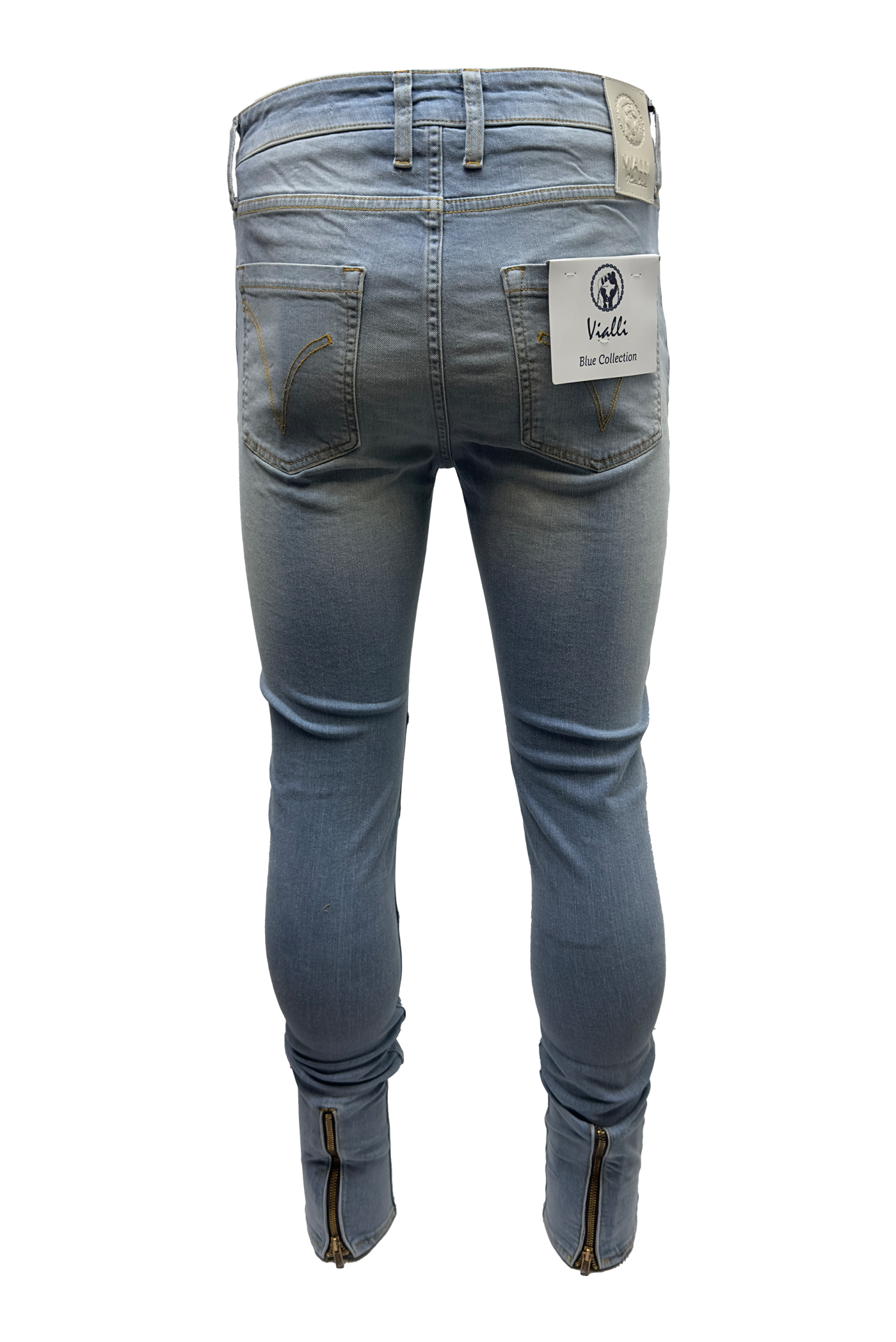 Vialli Itessarok Ultra-Fit Blue Jeans with Rips and Tears