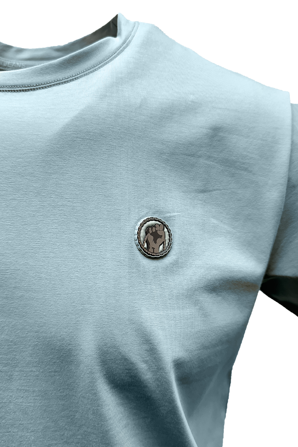 Vialli Men's Identif Blue Round Neck Stretch Cotton T-Shirt