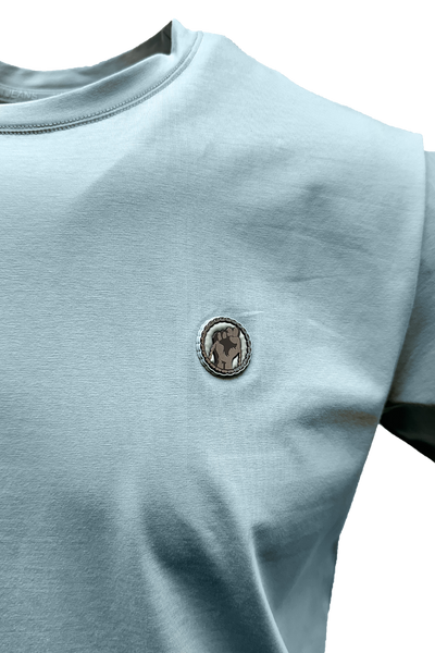 Vialli Men's Identif Blue Round Neck Stretch Cotton T-Shirt