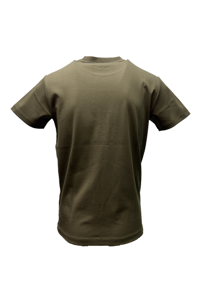 Vialli Men's Justin Olive Rubberized Print Short Sleeve Round Neck T-Shirt