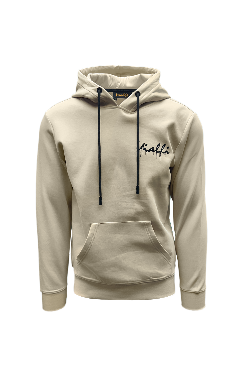 Vialli Grammer Hoodie: Premium Beige Cotton Blend for Ultimate Comfort & Style