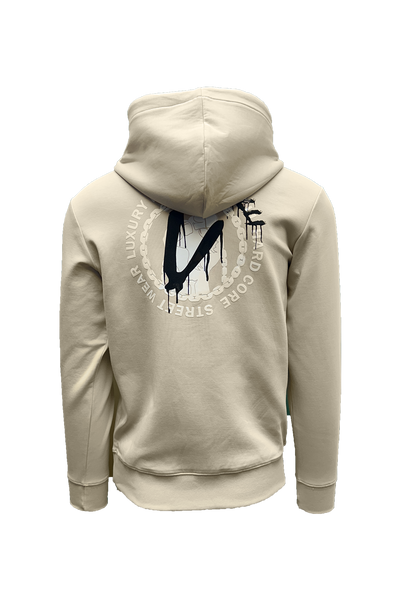 Vialli Grammer Hoodie: Premium Beige Cotton Blend for Ultimate Comfort & Style