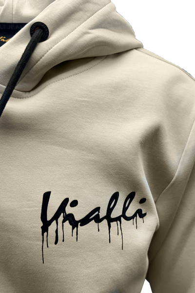 Vialli Grammer Hoodie: Premium Beige Cotton Blend for Ultimate Comfort & Style