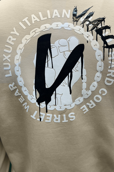Vialli Grammer Hoodie: Premium Beige Cotton Blend for Ultimate Comfort & Style