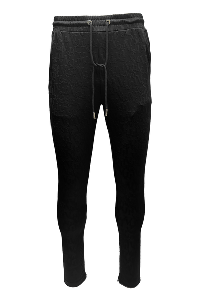 Vialli Black Hepant Track Pants: Comfortable, Stylish, All-Over Print Design