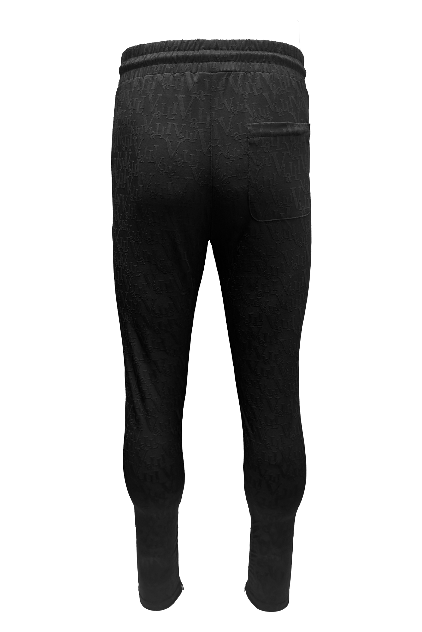 Vialli Black Hepant Track Pants: Comfortable, Stylish, All-Over Print Design