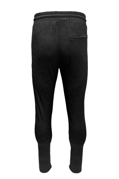 Vialli Black Hepant Track Pants: Comfortable, Stylish, All-Over Print Design