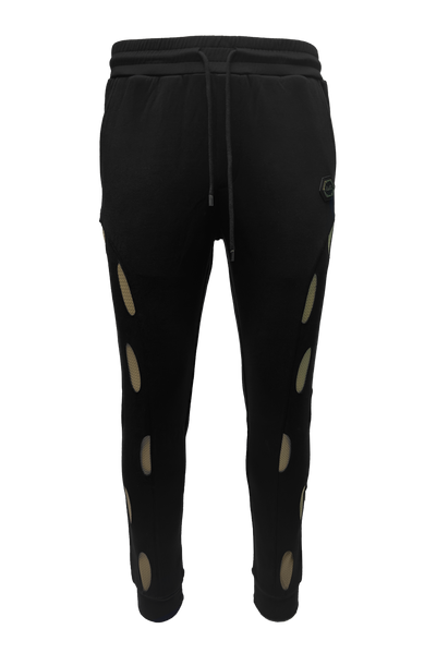 Vialli Kenpant Black Track Pants: Comfortable, Flexible, Stylish Design, Cuffed Ankles