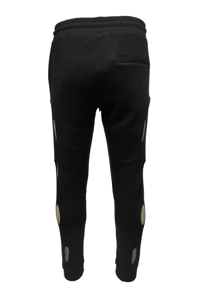 Vialli Kenpant Black Track Pants: Comfortable, Flexible, Stylish Design, Cuffed Ankles