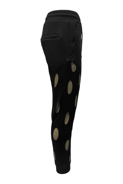 Vialli Kenpant Black Track Pants: Comfortable, Flexible, Stylish Design, Cuffed Ankles